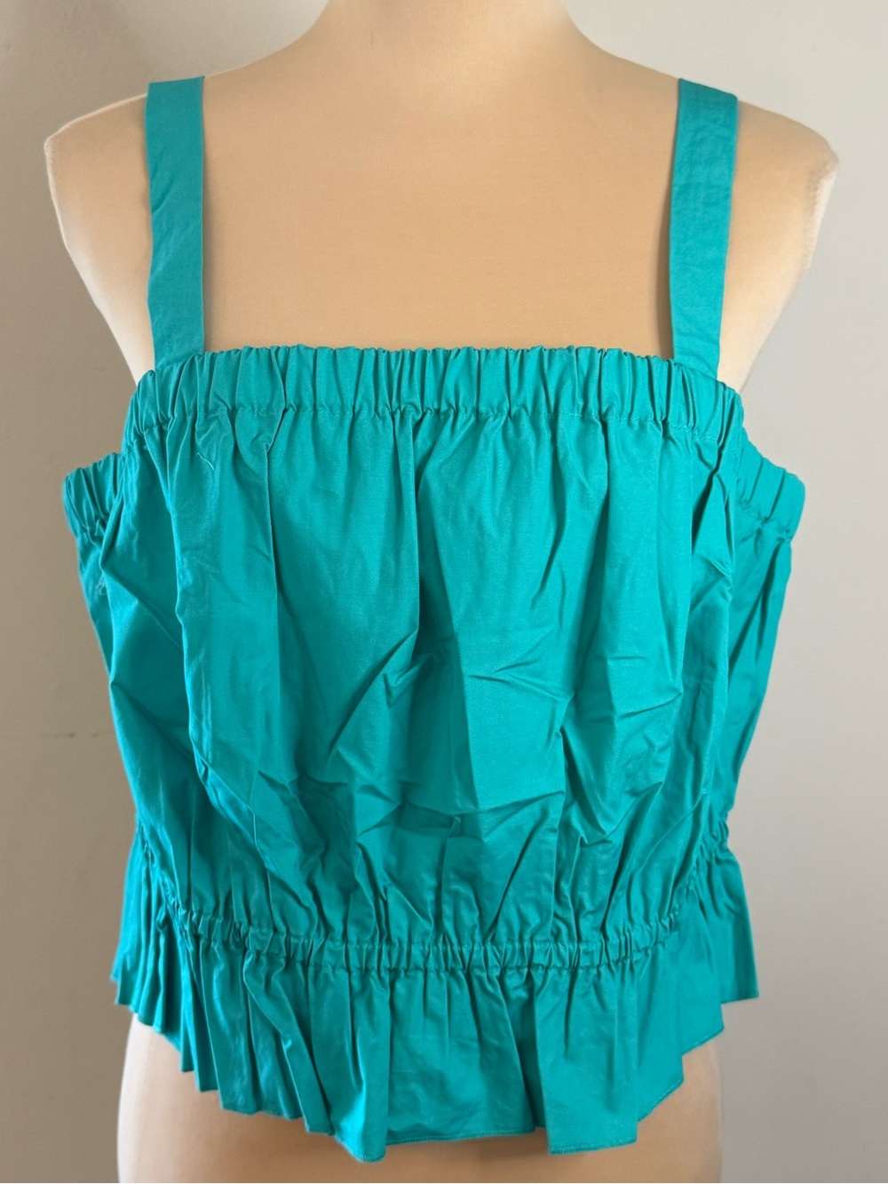 Banana Republic Factory pleated teal crop tank top SZ LG